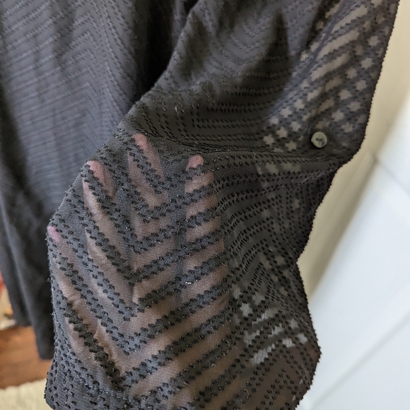 [Speechless] Sheer Sleeved Shift Dress Tab Sleeves -2X - Picture 7 of 8